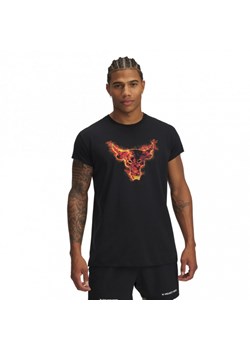 Męska koszulka treningowa Under Armour Project Rock Cap Sleeve T - czarna ze sklepu Sportstylestory.com w kategorii T-shirty męskie - zdjęcie 183602740