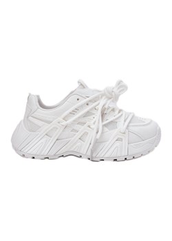 Boto Sneakersy Damskie Z Podwójnym Sznurowaniem Białe Onivetta ze sklepu ButyModne.pl w kategorii Buty sportowe damskie - zdjęcie 183603582