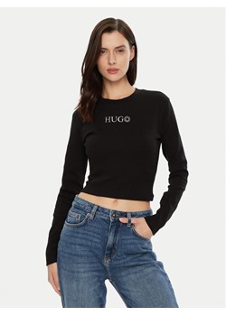 HUGO Bluzka Della 50537288 Czarny Slim Fit ze sklepu MODIVO w kategorii Bluzki damskie - zdjęcie 183604552