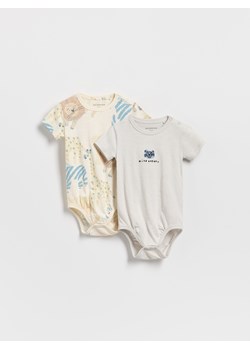 Reserved - Bawełniane body 2 pack - złamana biel ze sklepu Reserved w kategorii Odzież dla niemowląt - zdjęcie 183608482