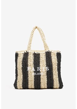 Czarna Torebka Shopper Plażowa z Napisem Navirael ze sklepu born2be.pl w kategorii Torby letnie - zdjęcie 183609140