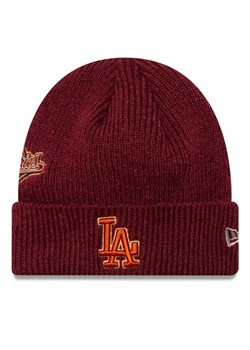 New Era Czapka LA Dodgers World Series Patch Cuff Knit Beanie 60580732 Czerwony ze sklepu MODIVO w kategorii Czapki zimowe damskie - zdjęcie 183612451