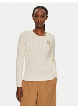 Lauren Ralph Lauren Sweter 200932223002 Écru Slim Fit ze sklepu MODIVO w kategorii Swetry damskie - zdjęcie 183612500