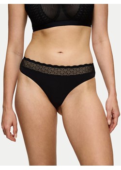 Triumph Stringi Feel Of Modal 10219764 Czarny ze sklepu MODIVO w kategorii Majtki damskie - zdjęcie 183612583
