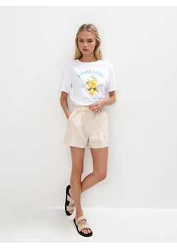 Mohito - T-shirt z nadrukiem cytryn - biały ze sklepu Mohito w kategorii Bluzki damskie - zdjęcie 183616603