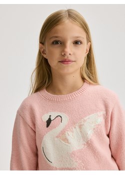 Reserved - Sweter z cekinową aplikacją - różowy ze sklepu Reserved w kategorii Swetry dziewczęce - zdjęcie 183617093