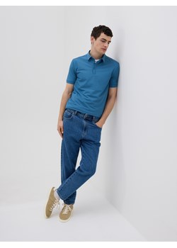 Reserved - Strukturalne polo regular fit - niebieski ze sklepu Reserved w kategorii T-shirty męskie - zdjęcie 183617263