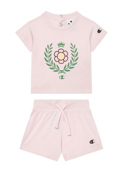 Champion Komplet t-shirt i spodenki 405117 Różowy Regular Fit ze sklepu MODIVO w kategorii Komplety dziewczęce - zdjęcie 183620260