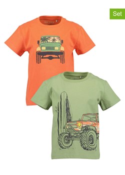 Blue Seven Koszulki (2 szt.) w kolorze pomarańczowym i oliwkowym ze sklepu Limango Polska w kategorii T-shirty chłopięce - zdjęcie 183624360