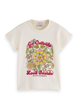Scotch &amp; Soda Koszulka w kolorze kremowym ze wzorem ze sklepu Limango Polska w kategorii Bluzki dziewczęce - zdjęcie 183625352