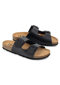 Buty męskie klapki regulowane izzi alex czarna skóra lico ze sklepu butyolivier w kategorii Klapki męskie - zdjęcie 183628404