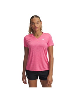 Damska koszulka treningowa Under Armour Tech SSV- Twist - różowa ze sklepu Sportstylestory.com w kategorii Bluzki damskie - zdjęcie 183628852