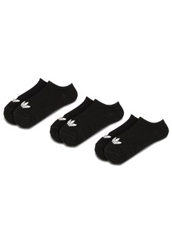 Zestaw 3 par niskich skarpet unisex adidas Trefoil Liner S20274 Czarny ze sklepu eobuwie.pl w kategorii Skarpetki damskie - zdjęcie 183629094