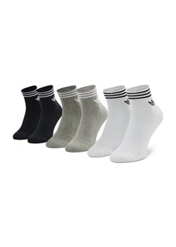 adidas Zestaw 3 par niskich skarpet unisex Trefoil Ankle HC9550 Szary ze sklepu MODIVO w kategorii Skarpetki damskie - zdjęcie 183631390