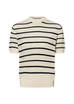 Tommy Hilfiger Damski sweter z krótkim rękawem Kobiety écru w paski ze sklepu vangraaf w kategorii Swetry damskie - zdjęcie 183636424