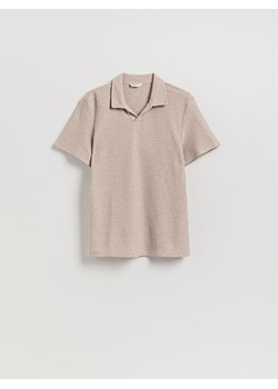 Reserved - Strukturalne polo comfort fit - beżowy ze sklepu Reserved w kategorii T-shirty męskie - zdjęcie 183636742
