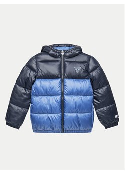 Guess Kurtka puchowa L4YL06 WEGY0 Niebieski Regular Fit ze sklepu MODIVO w kategorii Kurtki chłopięce - zdjęcie 183639600