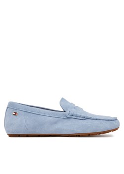 Tommy Hilfiger Mokasyny Flag Soft Suede Driver Loafer FW0FW08558 Niebieski ze sklepu MODIVO w kategorii Mokasyny damskie - zdjęcie 183639604