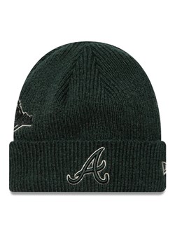New Era Czapka Atlanta Braves World Series Patch Cuff Knit Beanie 60580730 Zielony ze sklepu MODIVO w kategorii Czapki zimowe damskie - zdjęcie 183639613