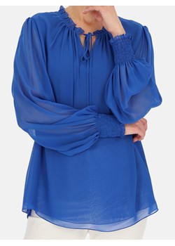 Szafirowa bluzka damska z szyfonu Potis & Verso Emily ze sklepu Eye For Fashion w kategorii Bluzki damskie - zdjęcie 183643002