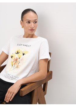 Mohito - T-shirt z nadrukiem i napisem - biały ze sklepu Mohito w kategorii Bluzki damskie - zdjęcie 183645890