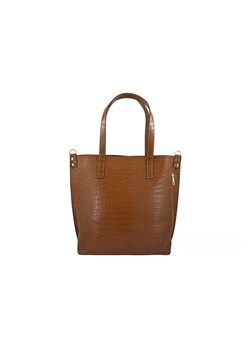 Duża torebka damska shopper - Brązowa jasna ze sklepu Barberinis w kategorii Torby Shopper bag - zdjęcie 183648554