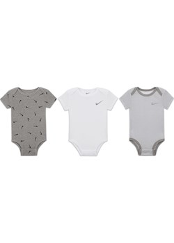 Zestaw body dla niemowląt Mix and Match Nike E1D1 (0–9 M) (3 szt.) - Szary ze sklepu Nike poland w kategorii Odzież dla niemowląt - zdjęcie 183650921