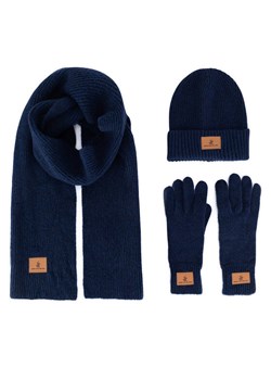 Beverly Hills Polo Club Zestaw czapka, szalik i rękawiczki BHPC-MC-001-AW24 Granatowy ze sklepu MODIVO w kategorii Rękawiczki męskie - zdjęcie 183652513