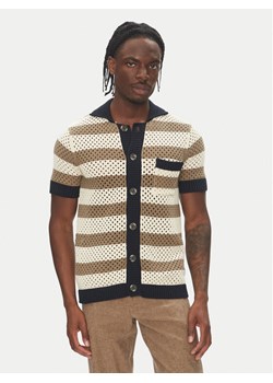 Lindbergh Kardigan 30-804112 Beżowy Relaxed Fit ze sklepu MODIVO w kategorii Swetry męskie - zdjęcie 183652531