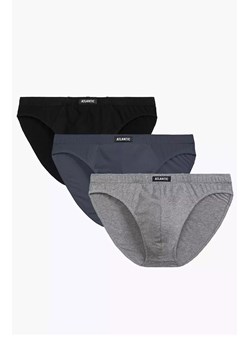 3-pack slipy męskie w 3 kolorach 100% bawełna 3BMP-322, Kolor szary melanż, Rozmiar M, ATLANTIC ze sklepu Intymna w kategorii Majtki męskie - zdjęcie 183658463