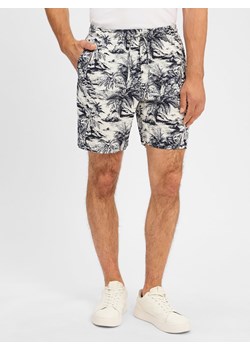 Tommy Hilfiger Lniane szorty - Mercer Mężczyźni len granatowy wzorzysty ze sklepu vangraaf w kategorii Spodenki męskie - zdjęcie 183661570