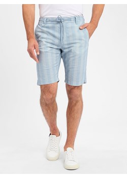 Nils Sundström Męskie szorty z zawartością lnu Mężczyźni Bawełna jasnoniebieski w kratkę ze sklepu vangraaf w kategorii Spodenki męskie - zdjęcie 183661591