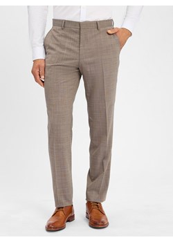 BOSS Męskie spodnie garniturowe - Leon Mężczyźni Regular Fit Sztuczne włókno brązowy wzorzysty - id: 764417-0001-00240 - marki BOSS HUGO BOSS - 183661613 BOSS Męskie spodnie garniturowe - Leon Mężczyźni Regular Fit Sztuczne włókno brązowy wzorzysty ze sklepu vangraaf w kategorii Spodnie męskie - zdjęcie 183661613
