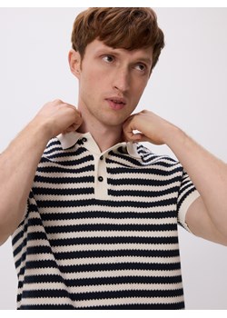 Reserved - Koszulka polo w paski - granatowy ze sklepu Reserved w kategorii T-shirty męskie - zdjęcie 183662542