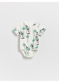 Reserved - Bawełniane body Mickey Mouse - złamana biel ze sklepu Reserved w kategorii Odzież dla niemowląt - zdjęcie 183662601