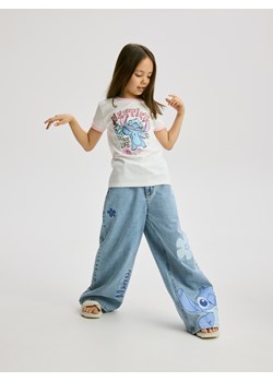 Reserved - T-shirt Lilo i Stitch - złamana biel ze sklepu Reserved w kategorii Bluzki dziewczęce - zdjęcie 183665083