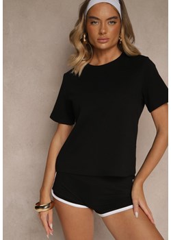 Czarny Klasyczny T-shirt z Grubszej  Bawełny Tiavone ze sklepu renee.pl w kategorii Bluzki damskie - zdjęcie 183665440