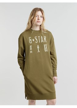 G-Star Sukienka dresowa w kolorze khaki ze sklepu Limango Polska w kategorii Sukienki - zdjęcie 183666644