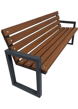 Ławka ogrodowa z metalowymi nogami w kolorze orzech 182 cm - Vepa ze sklepu Edinos.pl w kategorii Ławki ogrodowe - zdjęcie 183667641