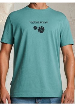 Sinsay - Koszulka z ozdobnym nadrukiem - zielony ze sklepu Sinsay w kategorii T-shirty męskie - zdjęcie 183672221