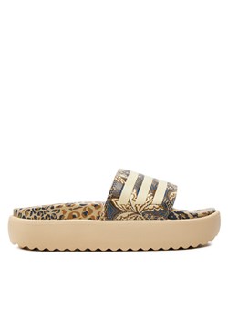 Klapki adidas adilette Platform IH0523 Brązowy ze sklepu eobuwie.pl w kategorii Klapki damskie - zdjęcie 183672652