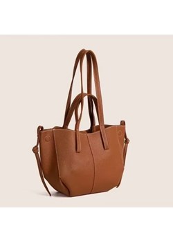 Skórzana mała torba shopper - Brązowy ze sklepu Intimica.pl w kategorii Torby Shopper bag - zdjęcie 183677400