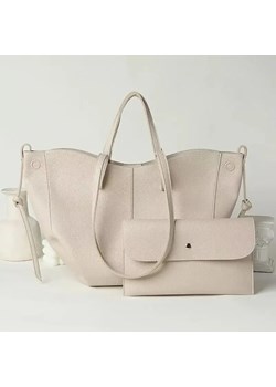 Duża skórzana torba z kosmetyczką - Biały ze sklepu Intimica.pl w kategorii Torby Shopper bag - zdjęcie 183677404