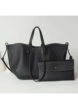 Duża skórzana torba z kosmetyczką - Czarny ze sklepu Intimica.pl w kategorii Torby Shopper bag - zdjęcie 183677412