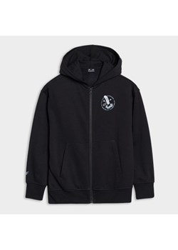 Chłopięca bluza dresowa rozpinana z kapturem 4F 4FJRSS25TSWSM2042 - czarna ze sklepu Sportstylestory.com w kategorii Bluzy chłopięce - zdjęcie 183677523