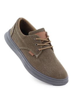 Buty męskie casual tekstylne brązowe Nowacki 1059-H beżowy ze sklepu ButyModne.pl w kategorii Trampki męskie - zdjęcie 183677702