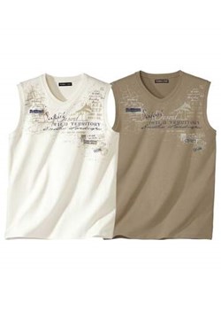 Zestaw 2 koszulek bez rękawów z dekoltem w serek ze sklepu Atlas For Men w kategorii T-shirty męskie - zdjęcie 183684724