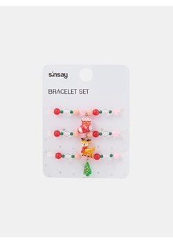 Sinsay - Bransoletki z motywem świątecznym 3 pack - wielobarwny ze sklepu Sinsay w kategorii Bransoletki - zdjęcie 183685712