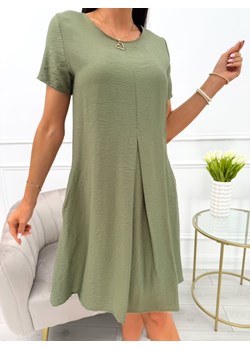 Khaki Sukienka z Kieszeniami ze sklepu ModnaKiecka.pl w kategorii Sukienki - zdjęcie 183686124