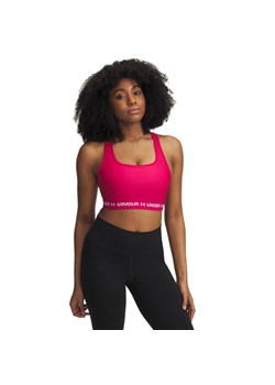 Biustonosz treningowy Under Armour Crossback Mid Bra - różowy ze sklepu Sportstylestory.com w kategorii Biustonosze - zdjęcie 183686603